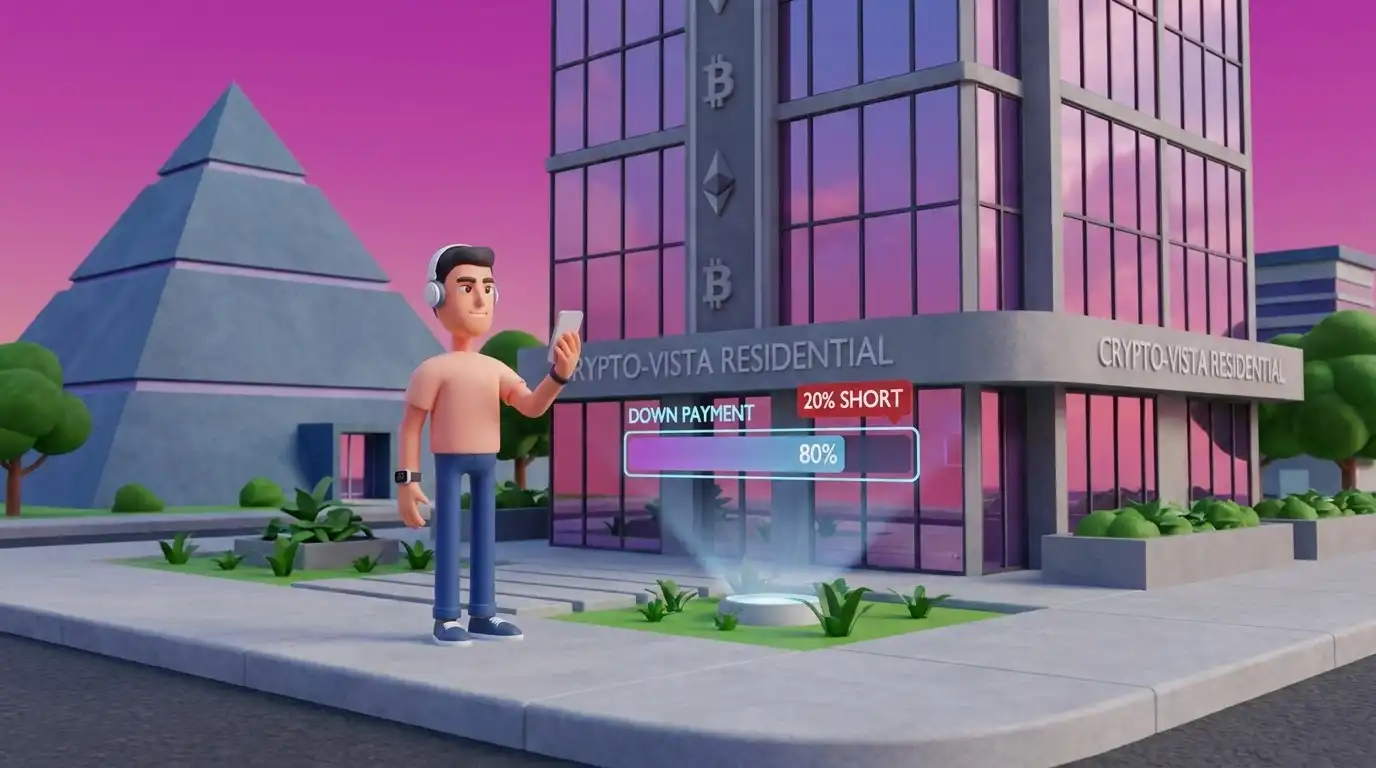 Dino mira el Residencial Cripto-Vista con anhelo